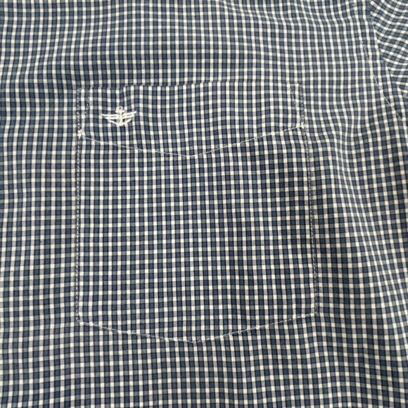 Docker Shirt Adult Extra Large Blue Button Up Check Short Sleeve Casual Men - Picture 5 of 9